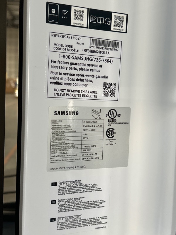 Photo 7 of **STOCK IMAGE IS A REFERENCE**  SAMSUNG RF30BB6200QL 30 Cu. Ft. Stainless Steel Bespoke 3-Door French Door Refrigerator