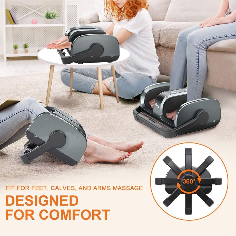 Photo 3 of (READ NOTES) TISSCARE Shiatsu Foot Massager Machine w/ Remote & Heat for Plantar Fasciitis & Neuropathy, Deep Kneading Calf Massage, Leg Massager, Promote Blood Circulation & Pain Relief & Better Sleep Gray