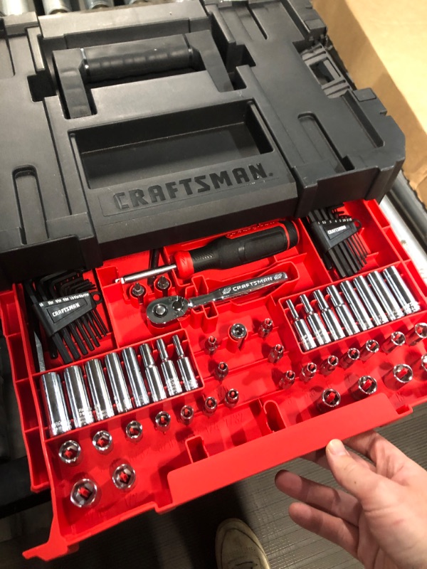 Photo 2 of (READ NOTES) Craftsman Mechanic Tool Set, 262-Piece Socket Set with Tool Box and 3 Drawers, SAE and Metric, 1/4" 3/8" and 1/2" Drive (CMMT45307)