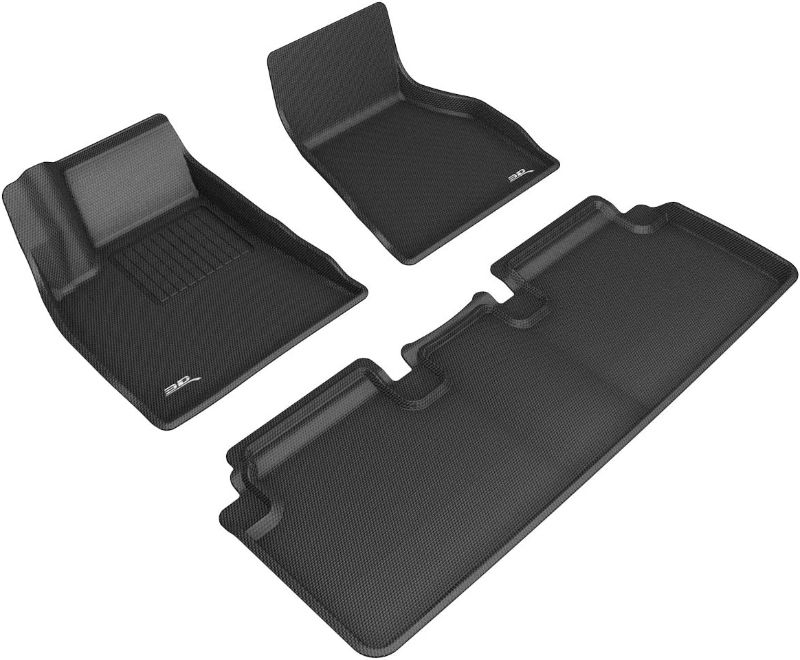 Photo 1 of (READ NOTES) 3D MAXpider Custom Fit Kagu Floor Mat (Black) for 2015-2019 Tesla Model S - 1ST Row 2ND Row