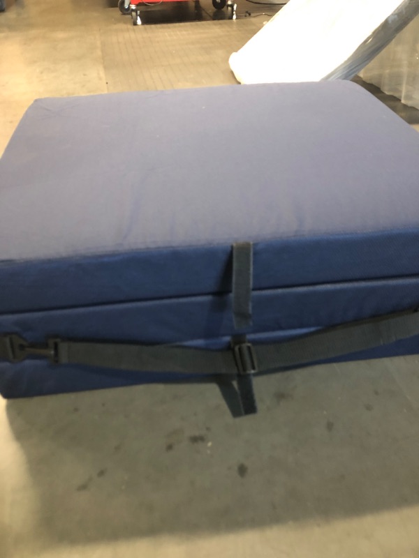 Photo 2 of (READ NOTES) American Furniture Alliance Hide A' Mat 3.5 x 30 x 75 inch Jr Twin TriFold Mattress, Navy