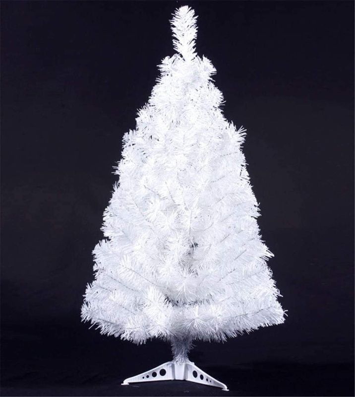 Photo 1 of (READ NOTES) S-SSOY 3 Foot Christmas Trees Artificial Xmas Pine Tree with PVC Leg Stand Base Home Office Holiday Decoration (White)
