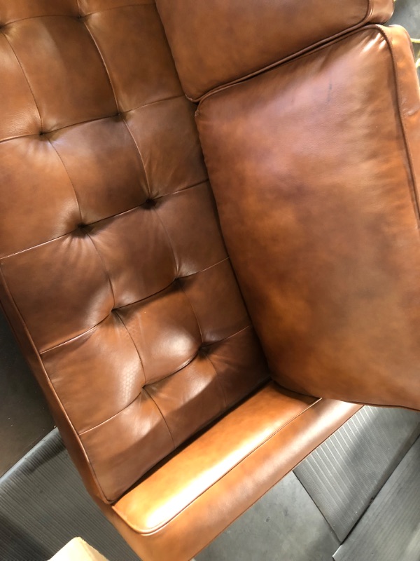 Photo 10 of (READ NOTES) Hobbes Mid-Century Leather Sofa - Abbyson Living
