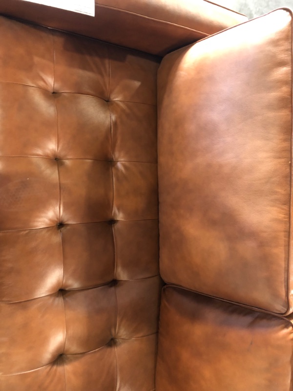 Photo 9 of (READ NOTES) Hobbes Mid-Century Leather Sofa - Abbyson Living
