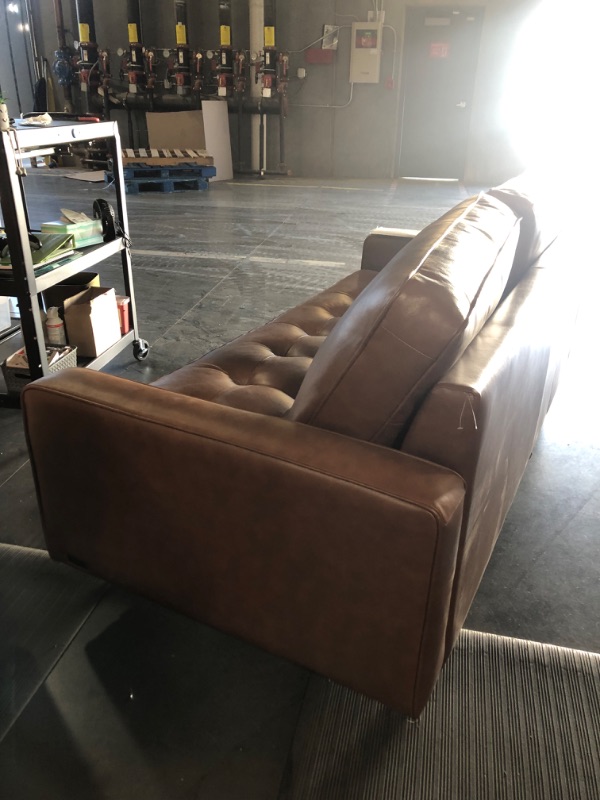 Photo 4 of (READ NOTES) Hobbes Mid-Century Leather Sofa - Abbyson Living
