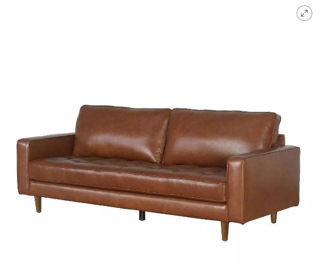 Photo 1 of (READ NOTES) Hobbes Mid-Century Leather Sofa - Abbyson Living
