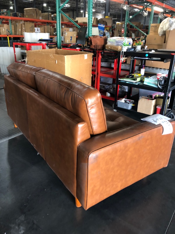 Photo 7 of (READ NOTES) Hobbes Mid-Century Leather Sofa - Abbyson Living
