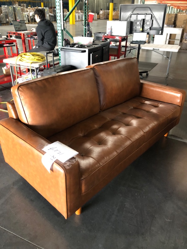 Photo 3 of (READ NOTES) Hobbes Mid-Century Leather Sofa - Abbyson Living
