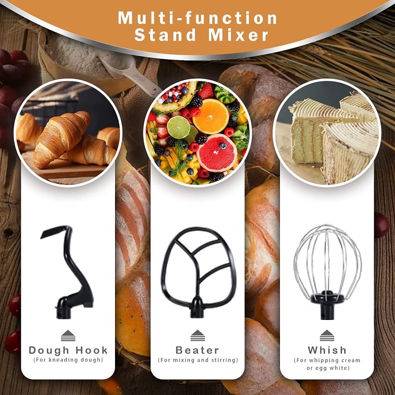 Photo 4 of (READ NOTES) AIFEEL Stand Mixer,9.5 QT LCD Display Electric Kitchen Mixer,Multi-Function Kitchen Noodle Maker with Juice Cup,Dough Hook,Mixing Beater,Whisk, Meat Grinder for Baking Sliver
