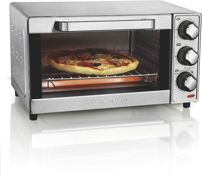 Photo 1 of (READ NOTES) Hamilton Beach Countertop Toaster Oven & Pizza Maker Large 4-Slice Capacity, Stainless Steel (31401)