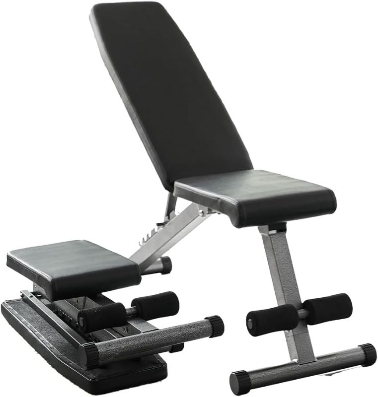 Photo 1 of (READ NOTES) Finer Form 4-in-1 Weight Bench, Adjustable & Foldable for Bench Press, Strength Training and Full Body Workout. Perfect for Dumbbell Sets or an Adjustable Dumbbell Set in Your Home Gym- Free PDF Workout Chart Included