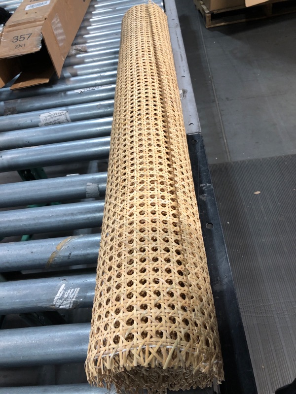 Photo 2 of 38 IN Width, UNKNOWN EXACT LENGTH**  Cane Webbing, Natural Rattan Webbing for Caning Projects, Woven Open Mesh Cane 