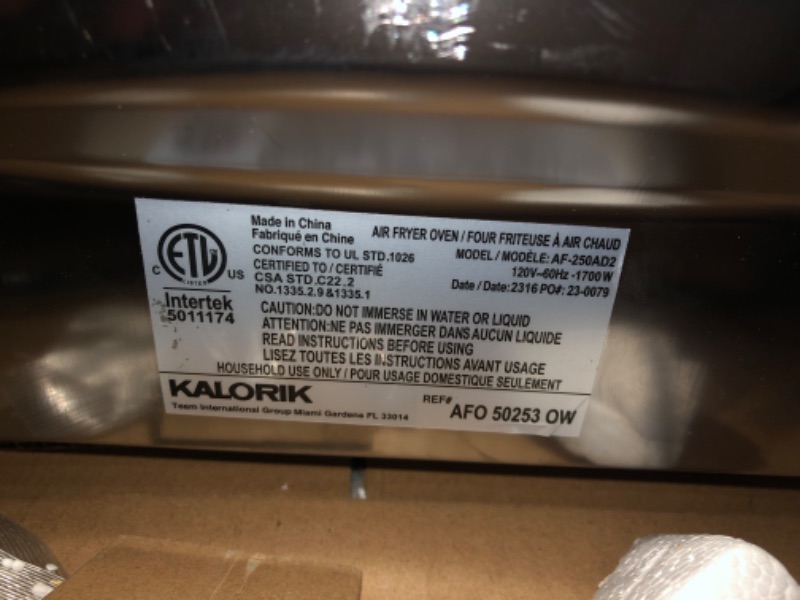 Photo 3 of Kalorik MAXX Air Fryer Oven Grill Deluxe AFO 51041 SS |26 Quart Digital Smokeless Indoor Grill - LIKE NEW