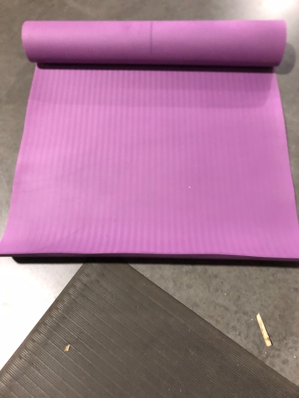 Photo 3 of (READ NOTES) FrenzyBird 6’x4’ Large Yoga Mat ¼” Extra Thick Exercise Mat with 2 Bundling Ribbons Eco Friendly TPE Fitness for Women & Men, Yoga, Pilates, Gym and Floor Workouts Purple