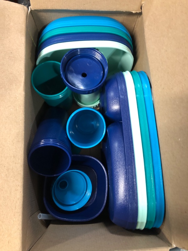 Photo 2 of (READ NOTES) MightyMoe Kid’s Dinnerware Set - 28 Pieces, 4 Place Settings - Ocean Color Set - Tough Tableware for Toddlers - Made in the USA - Dishwasher and Microwave Safe - BPA Free and Shatter Resistant