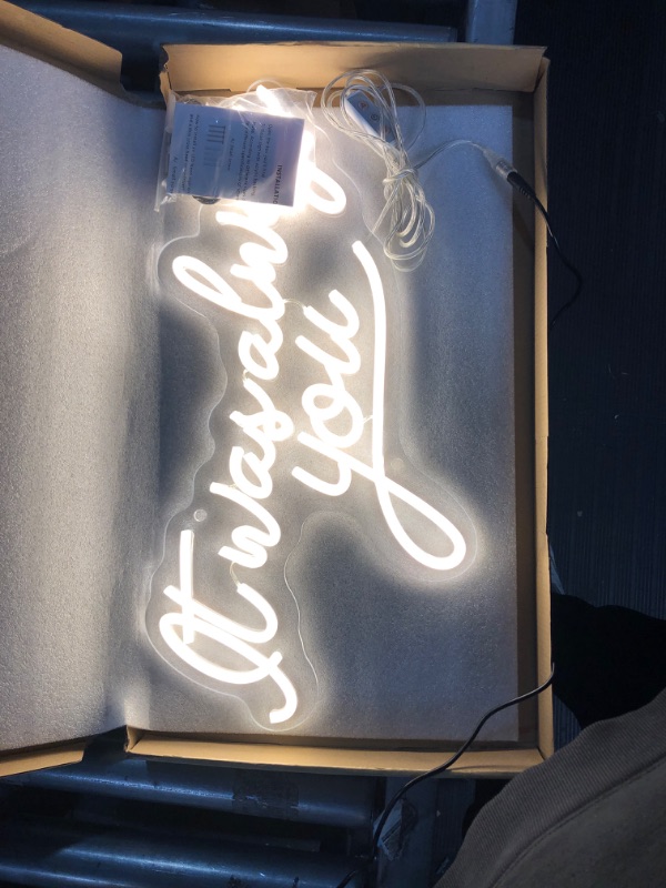 Photo 2 of (READ NOTES) KUCADE It Was Always You Neon Signs Warm White Led Dimmable Neon Light Light Up Signs Decorative for Bedroom Wedding Party Christmas Festival Decor Anniversary Birthday Gift Neon Sign (20"x 10.6")