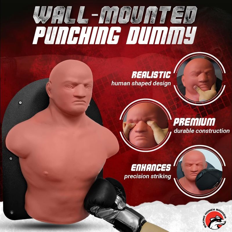 Photo 3 of (READ NOTES) Boxing Honey Badger Wall-Mounted Punching Dummy Boxing Punching Bag Martial Arts Training Dummy