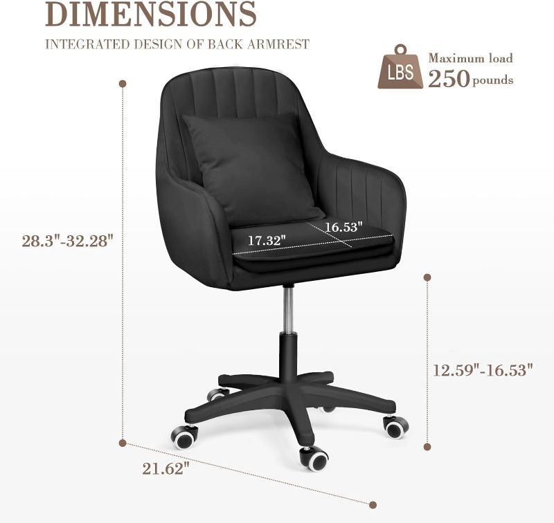 Photo 3 of (READ NOTES) HDHNBA Cute Office Chair Home Computer Chairs Adjustable Task Chairs Modern Office Chair Makeup Chair 360° Swivel Computer Chair Mid Back Chair Living Room Chairs… White Modern