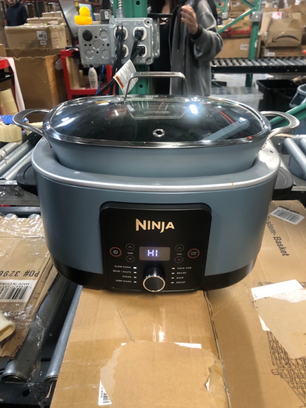 Photo 2 of (READ NOTES) Ninja MC1001 Foodi PossibleCooker PRO 8.5 Quart Multi-Cooker, with 8-in-1 Slow Cooker, Pressure Cooker, Dutch Oven & More, Glass Lid & Integrated Spoon, Nonstick, Oven Safe Pot to 500°F, Sea Salt Grey