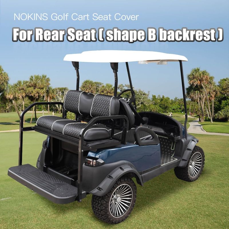 Photo 4 of (READ NOTES) NOKINS Golf Cart Seat Cover for Club Car Precedent DS EZGO RXV TXT Yamaha Drive Fit Rear Seat(shape B backrest)