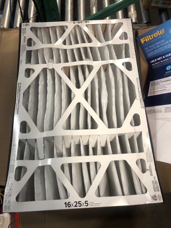 Photo 2 of (READ NOTES) Filtrete 16x25x5 Air Filter MPR 1550 DP MERV 12, Healthy Living Ultra Allergen Deep Pleat, 1-Pack, Fits Lennox & Honeywell Devices (exact dimensions 15.62 x 24.12 x 4.87) 1-Pack 16x25x5