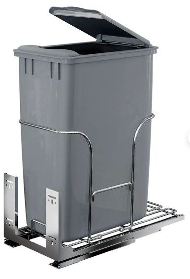 Photo 1 of (READ NOTES) 43 Quart Pull-Out Trash Can Recycling Bin, Gray
