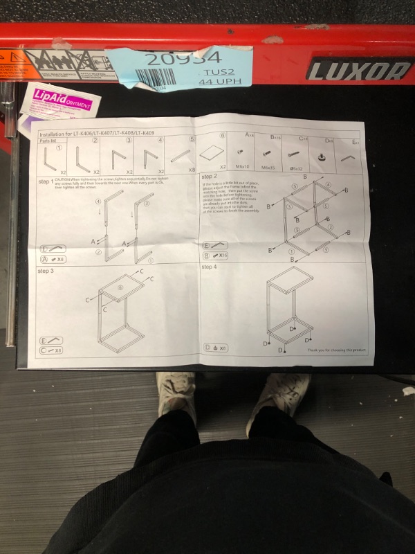 Photo 2 of (READ NOTES) Set of 2 C-Shaped Side Tables, C Tables for Sofa, Sofa Snack Side Table, Sofa Tables Slide Under, Small TV Tray Table for Living Room, Bedroom, Rustic Brown
