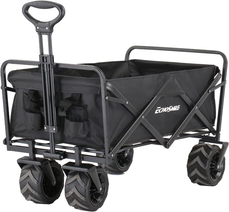 Photo 1 of (READ NOTES) EchoSmile Wagon with Big Wheels, Heavy Duty 350 Lbs Capacity Collapsible For Outdoor,Camping Grocery Sports Beach Portable Adjustable Folding Utility Rolling Carts, All Terrain
