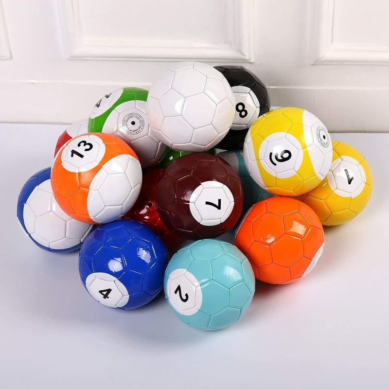Photo 1 of (READ NOTES) Yoqanr 16 Pcs Snooker Balls Soccer Table Game Street Ball Huge Billiards Football for Pool Ball Toy Sport Inflatable

