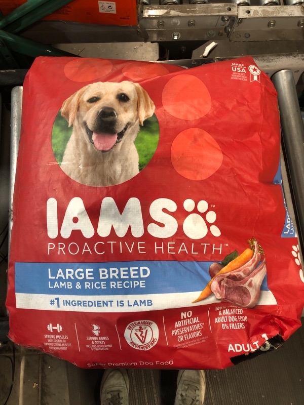 Photo 3 of (READ NOTES) Iams Large Breed Adult Dry Dog Food Lamb & Rice Recipe, 40 lb. Bag Lamb & Rice 40 Pound (Pack of 1)