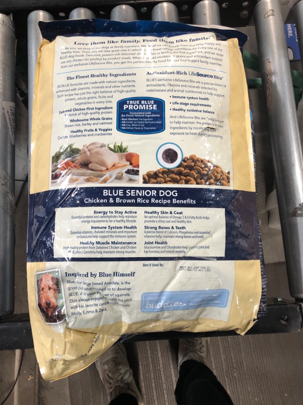 Photo 3 of (READ NOTES) Blue Buffalo Life Protection Formula Natural Senior Dry Dog Food, Chicken and Brown Rice 15-lb Dry Dog Food 15 Pound (Pack of 1)