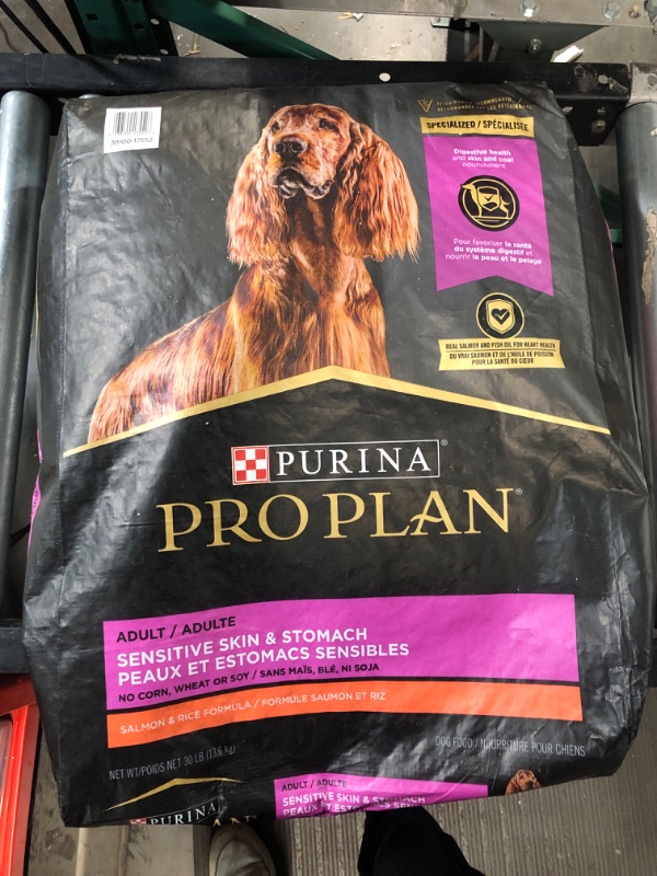 Photo 2 of (READ NOTES) Purina Pro Plan Sensitive Skin and Stomach Dog Food With Probiotics for Dogs, Salmon & Rice Formula - 30 lb. Bag Adult Salmon & Rice 30 lb. Bag