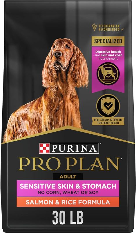 Photo 1 of (READ NOTES) Purina Pro Plan Sensitive Skin and Stomach Dog Food With Probiotics for Dogs, Salmon & Rice Formula - 30 lb. Bag Adult Salmon & Rice 30 lb. Bag