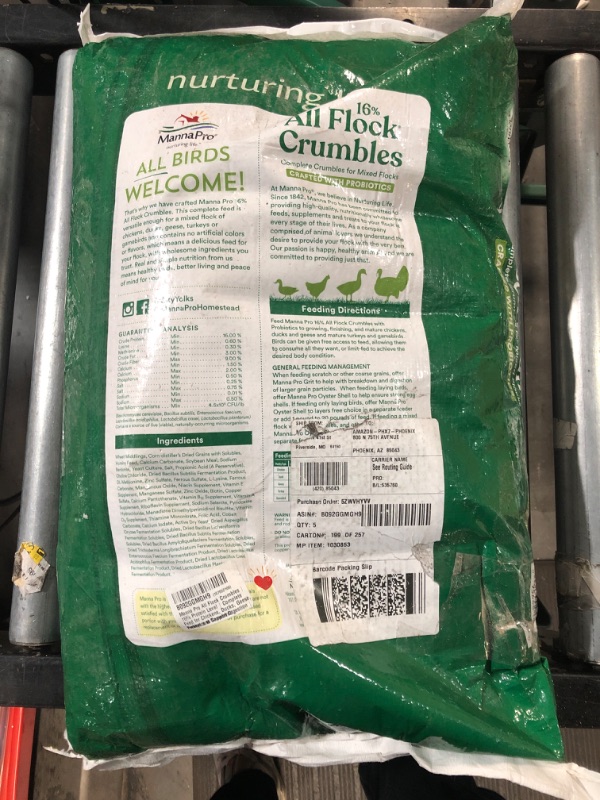 Photo 3 of (READ NOTES) Manna Pro All Flock Crumbles | 16% Protein Level | Complete Feed for Chickens, Ducks, Geese, Turkeys and Gamebirds | Probiotics to Support Digestion | Crumbled Form for Easy Feeding | 25 Pounds 25 Pound (Pack of 1)