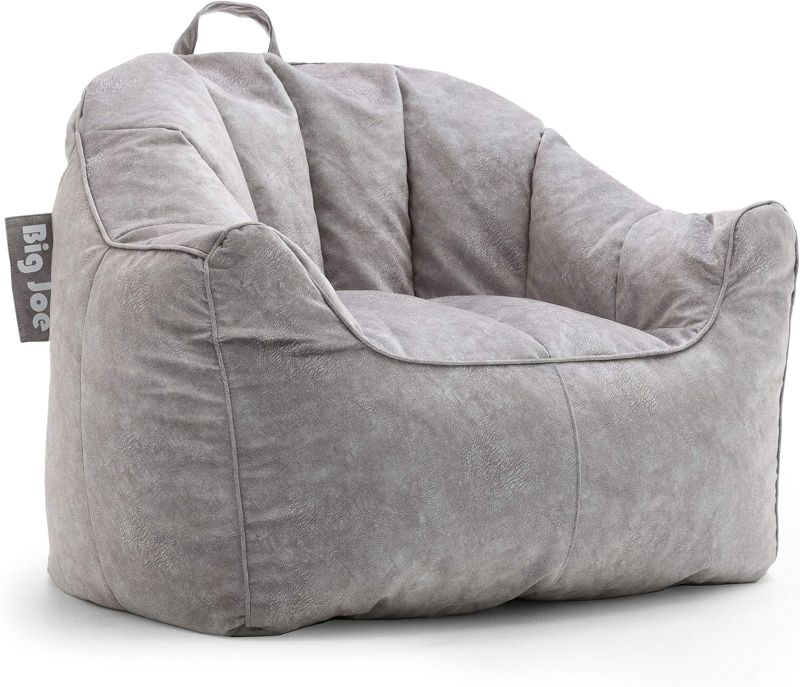 Photo 1 of (READ NOTES) Big Joe Hug Beanbag Chair Gray Hyde & Milano, Medium, GREEN + FOOT REST 