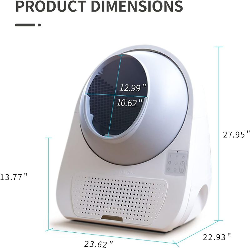 Photo 5 of (READ NOTES) CATLINK Self Cleaning Automatic Litter Box for Cats 3.3~22lbs-APP Control,Double Odor Removal-Extra Large with 40 Liners&1 Carbon Filter Box Included -Smart Robot Cat Litter Box (2023 New Version)
