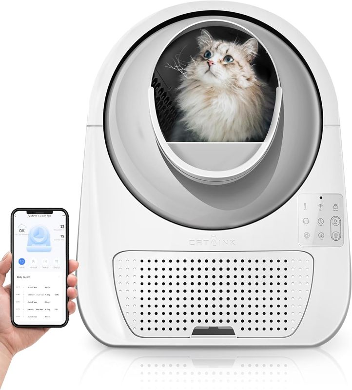 Photo 1 of (READ NOTES) CATLINK Self Cleaning Automatic Litter Box for Cats 3.3~22lbs-APP Control,Double Odor Removal-Extra Large with 40 Liners&1 Carbon Filter Box Included -Smart Robot Cat Litter Box (2023 New Version)
