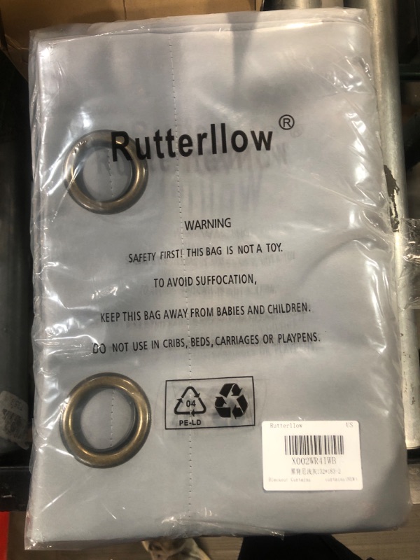 Photo 2 of (READ NOTES) Rutterllow 100% Blackout 330 GSM Curtains 2 Panels, Full Shade 72 Inches Long Complete Drapes for Living Room, Gray Thermal Insulated Bedroom Window Treatment Drapes (Light Grey, 52x72 inch) 52Wx72L Light Grey