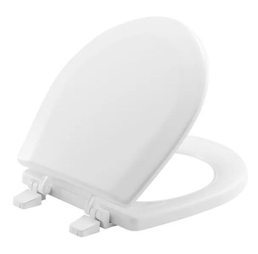 Photo 1 of Bemis Round Enameled Wood Toilet Seat White #TC50TTA 000

