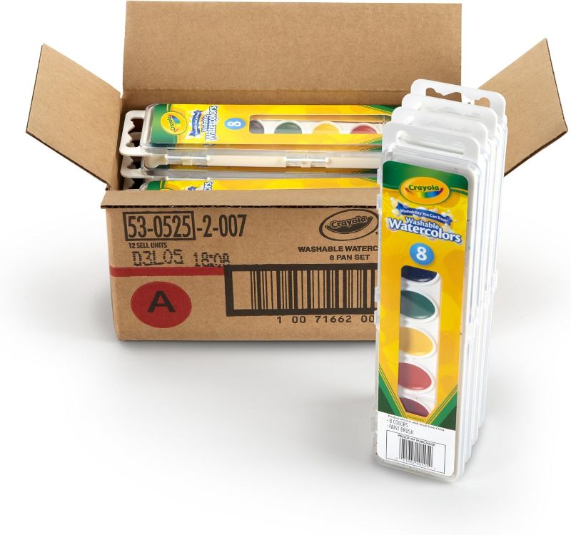 Photo 1 of (READ NOTES) Crayola 8 Pan Set Washable Watercolors,12 Pack, Kids Indoor Activities At Home