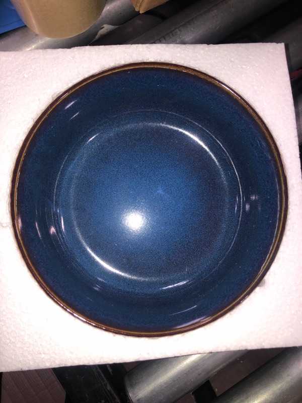 Photo 2 of (READ NOTES) Salad Bowl 66 Oz, 8" Large Soup Bowls, Porcelain Round Serving Bowl Blue Decorative Bowl for Salad, Chip, Cereal, Fruits and Pasta (1pc)