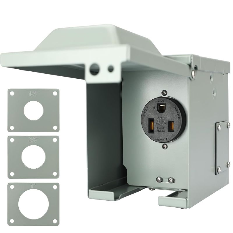 Photo 1 of (READ NOTES) 50 AMP 250 VOLT 6-50R EV/WELDING POWER OUTLET BOX ENCLOSED LOCKABLE WEATHERPROOF OUTDOOR ELECTRICAL 