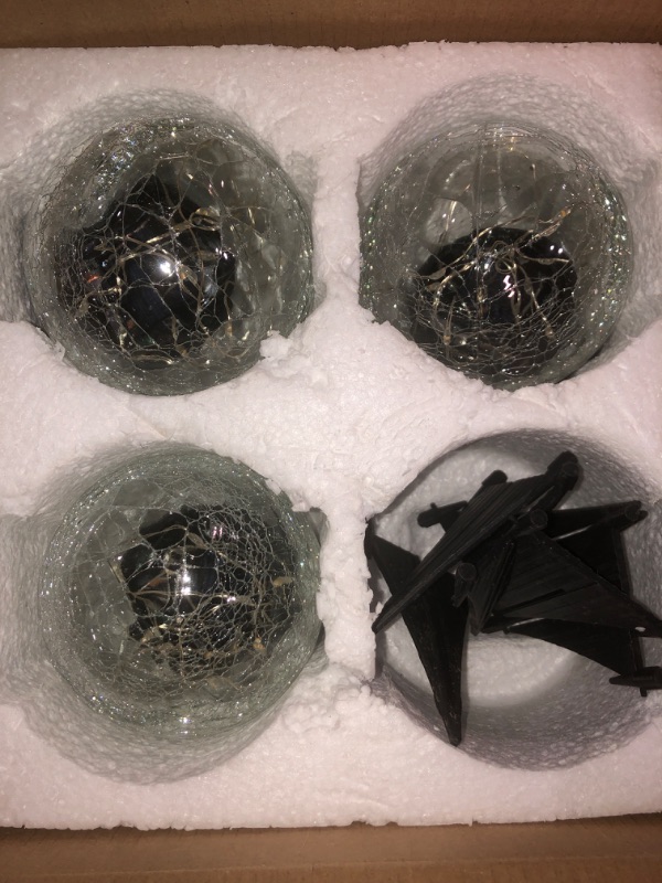 Photo 2 of (READ NOTES) XKSINMY Solar Orb-Solar Globe Lights Outdoor Waterproof-Solar Balls for Garden-Cracked Glass Ball Solar Lights Outdoor-Solar Glass Balls for Garden...
