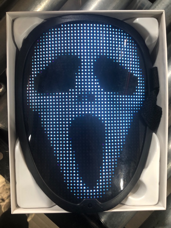 Photo 2 of (READ NOTES) Depointer Life 2023 New Led Mask with Rechargeable Bluetooth-compatible App Controlled, Customizable Shining Mask, LED Lighted Face Transforming Mask New Rechargeable