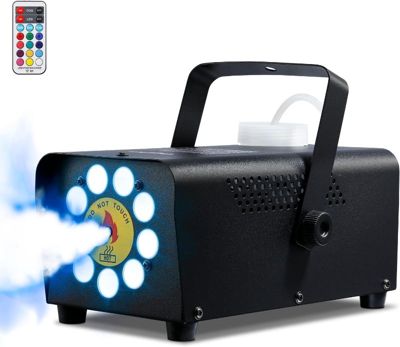 Photo 1 of (READ NOTES) Fog Machine, Theefun Smoke Machine with 9 Stage LED Lights & 12 Colors, 2500CFM Fog with Strobe Effect, Halloween Fog Machine with Wireless Remote Control for Wedding Party Halloween and Stage Effect
