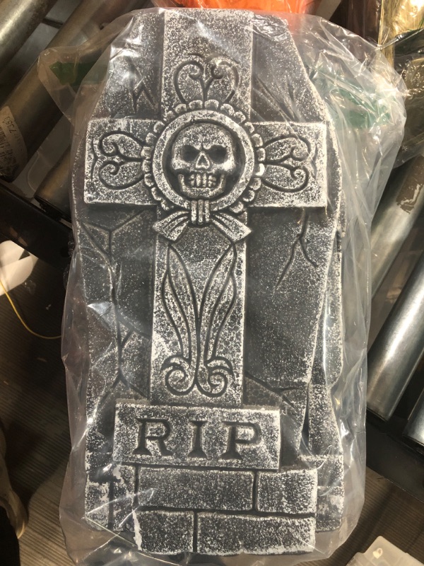 Photo 1 of (READ NOTES) ABOOFAN 3pcs sign stake decorations fake tombstones props halloween decorations outdoor Foam ornaments halloween statue decorate outdoor tombstone halloween tombstones
