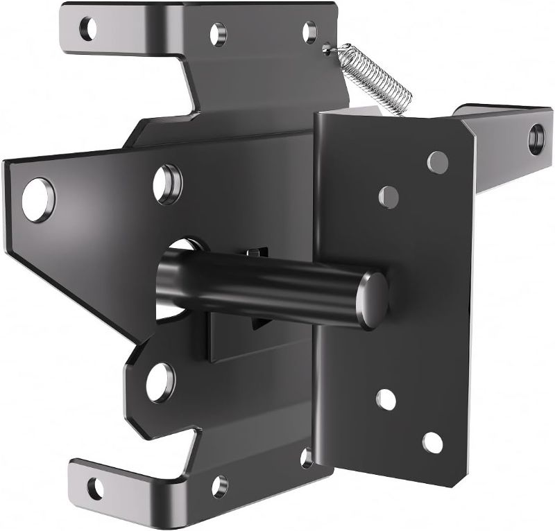 Photo 1 of (READ NOTES) JZVXX Fence Gate Latch - Easy-to-Install, Self-Locking, Powder-Coated Carbon Steel Gate Latch for Outdoor Fences
