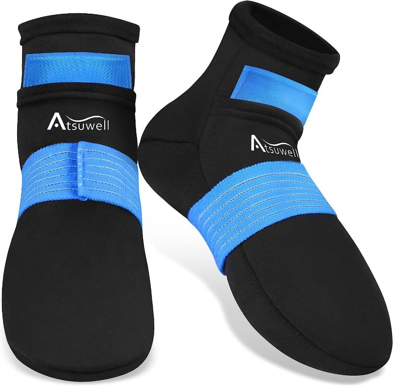 Photo 1 of (READ NOTES) Atsuwell Cold Therapy Socks Reusable Gel Ice Frozen Slippers for Feet, Heels, Swelling, Edema, Arch, Chemotherapy, Arthritis, Neuropathy, Plantar Fasciitis, Post Partum Foot

