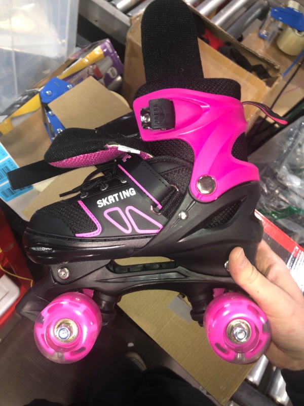 Photo 2 of (PINK - READ NOTES) SYXKJ 35-38 Size Adjustable Roller Skates for Boys and Girls Child, Kids Roller Skates with All Light Up Wheels for Toddlers Beginner Indoor Outdoor Sports