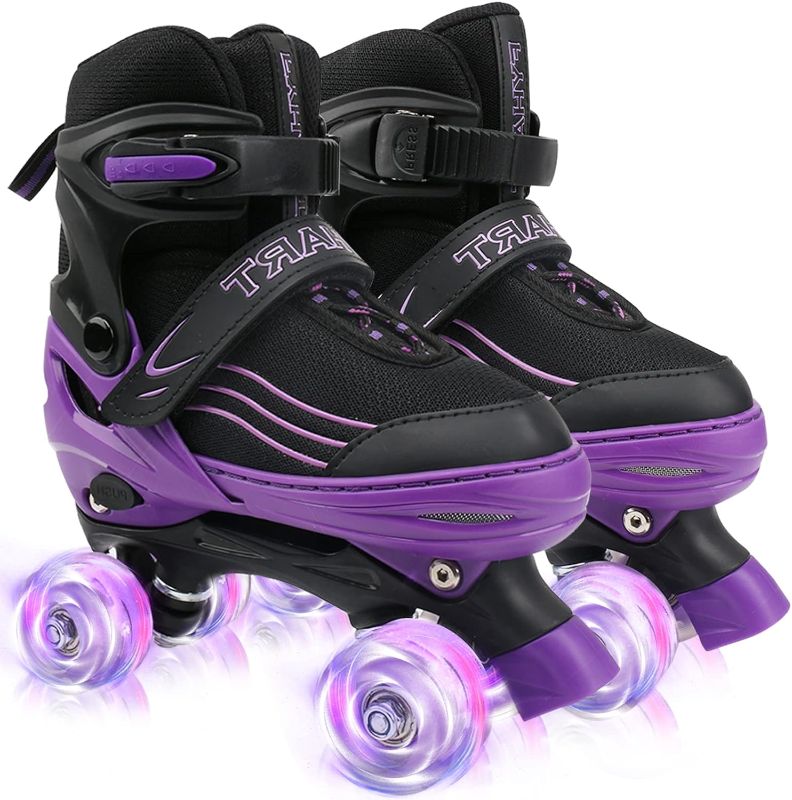Photo 1 of (PINK - READ NOTES) SYXKJ 35-38 Size Adjustable Roller Skates for Boys and Girls Child, Kids Roller Skates with All Light Up Wheels for Toddlers Beginner Indoor Outdoor Sports